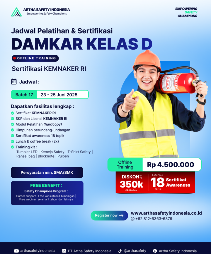 Petugas Peran Kebakaran Kelas D Sertifikasi KEMNAKER RI