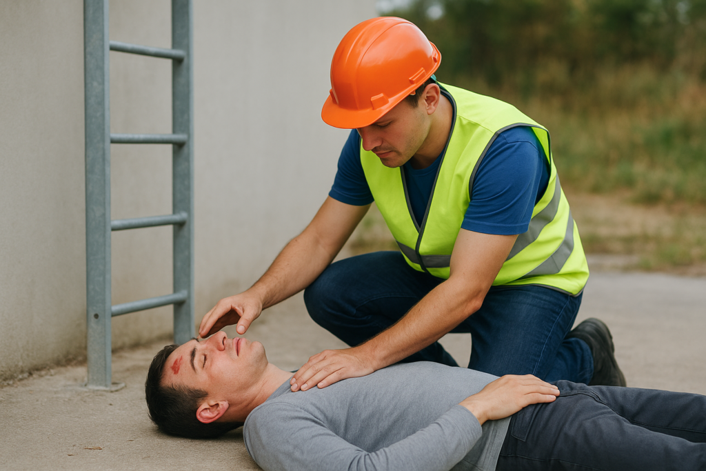Pertolongan Pertama Pada Kecekakaan Kerja Pada Korban Jatuh dari Ketinggian